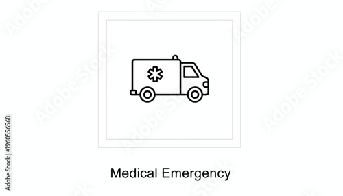 Ambulance Icon, Medical Emergency Vehicle, Healthcare Symbol, Emergency Transport