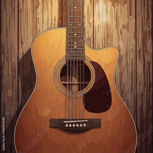 Acoustic Guitar Instrument Music Wooden Background