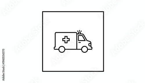 Ambulance icon, medical emergency vehicle, healthcare symbol, emergency transport, first aid sign