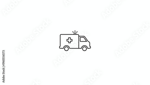 Ambulance icon, medical emergency vehicle, healthcare symbol, emergency transport, first aid, hospital transport
