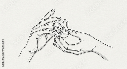 Hands Holding Small Object.