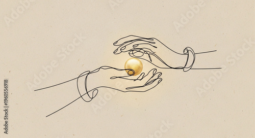 Hands Holding Small Yellow Object.