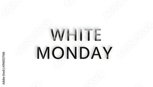 A simple text graphic with the words White Monday on a white background