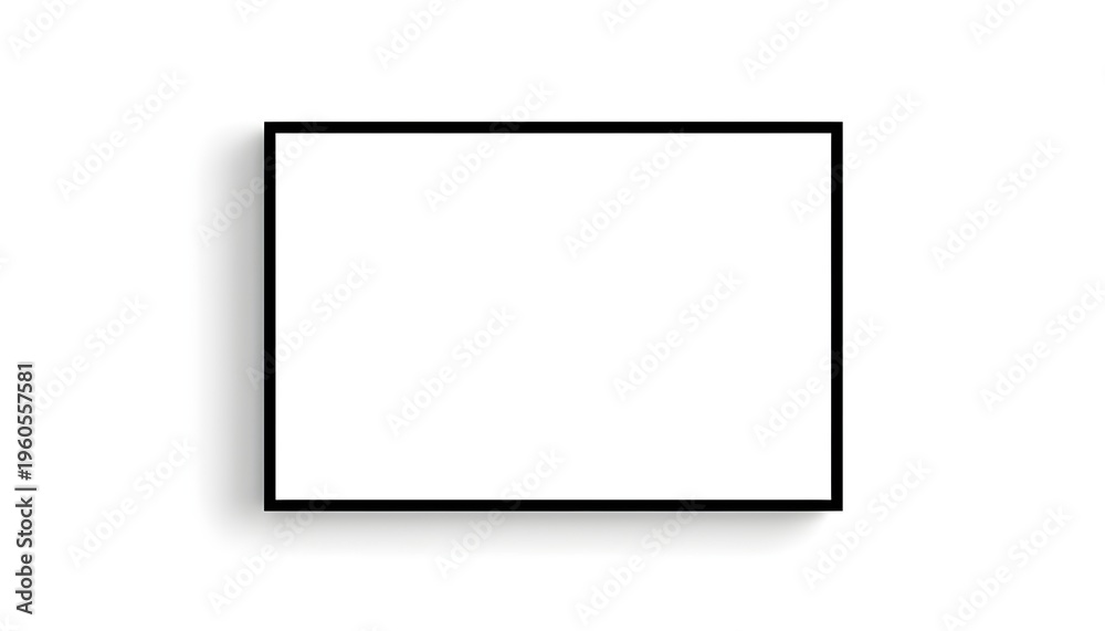 Obraz premium A simple black square frame on a white background with a subtle shadow effect
