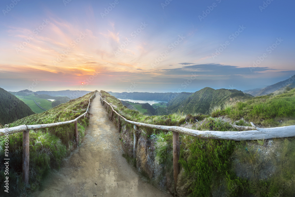 Fototapeta premium Sao Miguel Island and lake Ponta Delgada, Azores