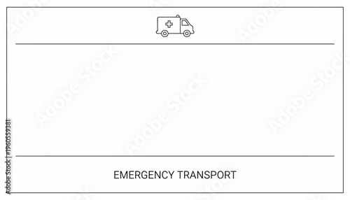 Ambulance Icon and Text Emergency Transport, Medical Vehicle Symbol