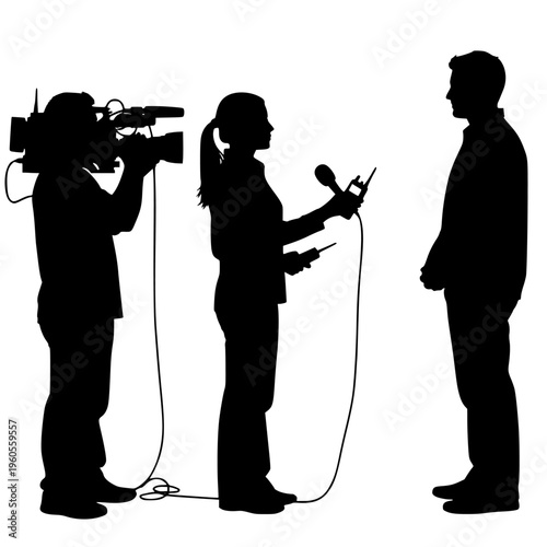 Media Interview Silhouette