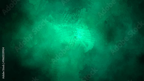 Vector Mysterious shades of dark emerald artistic abstract textured background with painted strokes and aesthetic visual