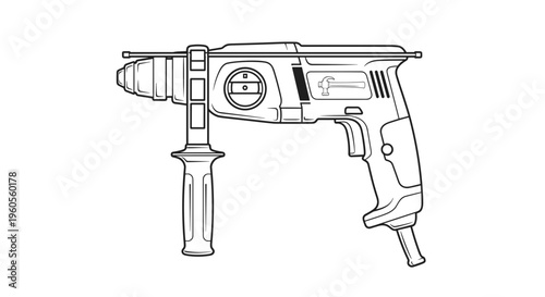 Electric Drill Tool Illustration.