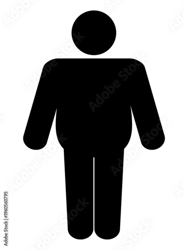 太っている人物のシンプルなアイコン