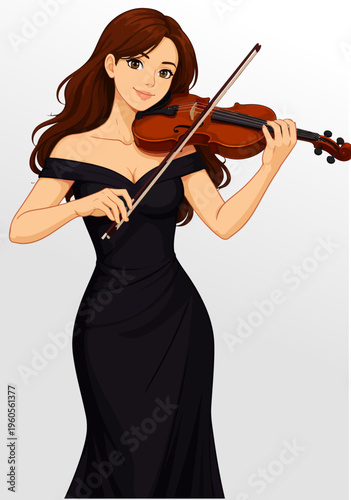 076-05-Female musician performing classical music with violin