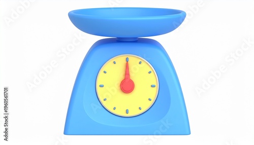 Pastel 3D Kitchen Scale Icon with Soft Rounded Design on White Background