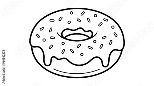 Tasty Donut with Glaze and Sprinkles.