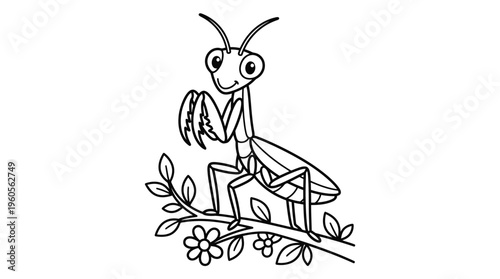 Praying Mantis Sitting on House.