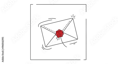 Secure message delivery concept with wax sealed envelope for confidential communication