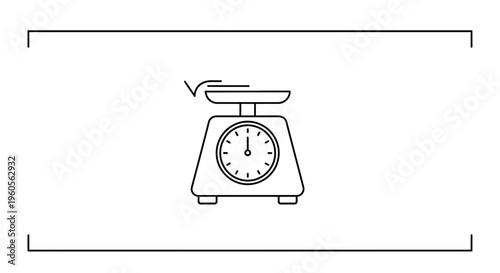 Minimalist Kitchen Scale Icon with Calibration Mark for Precise Measurement Ready for Use