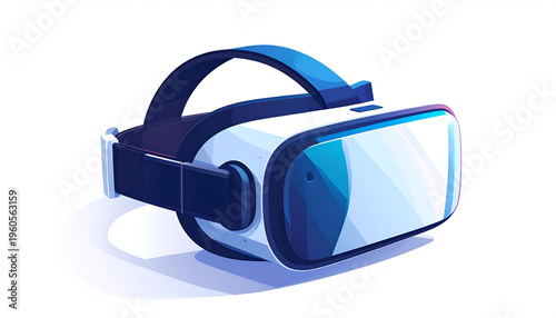 VR headset illustration for digital experience and virtual reality gaming design