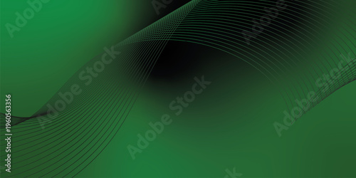 Luminous green and black gradient light waves rising smoothly from a deep shadowed base over a subtle grainy textured background with gentle glowing highlights, modern creative banner design.