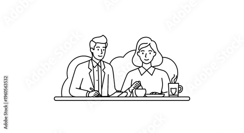 Man and Woman in Business Meeting.