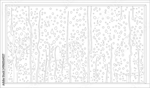 Abstract texture pattern depicts raindrops running down a window pane showing stylized vertical streaks and small.