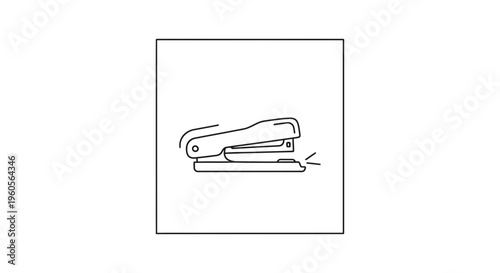 Minimalist vector illustration of a modern stapler, perfect for office supply icons or stationery