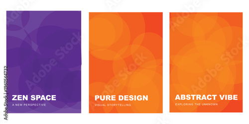 Vibrant posters collection featuring zen space pure design and abstract vibe