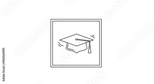 Minimalist academic achievement symbol perfect for educational success and commencement designs