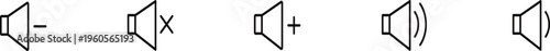 Volume control icons sound level adjustment symbols for apps 