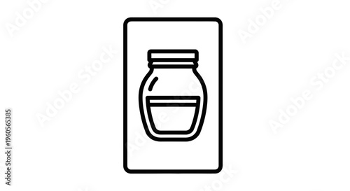 Simple outline graphic of a sealed container, ideal for representing food or beverage storage