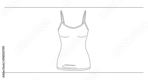 Elegant continuous line art illustration of a women's strappy undergarment, perfect for fashion