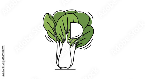 Stylized green vegetable artwork depicting healthy produce in a vibrant simple graphic style for