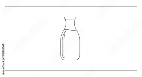 Simple black outline drawing depicting a traditional dairy beverage container with contents