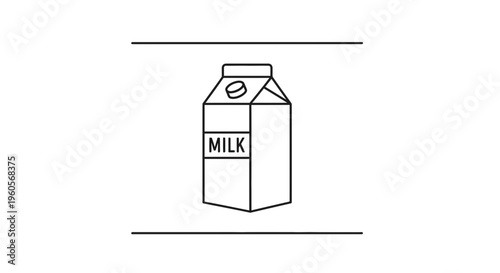 Minimalist beverage carton icon illustrating daily dairy nourishment product packaging design