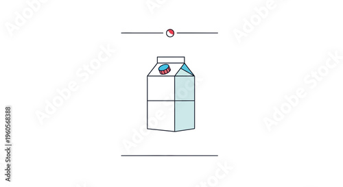 Clean graphic illustration of a modern beverage carton design with simple lines and fresh colors