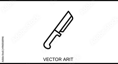 Minimalist outline icon of a versatile kitchen knife perfect for culinary designs