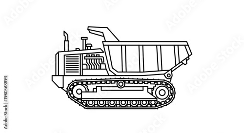 Heavy Duty Bulldozer Machine Illustration.