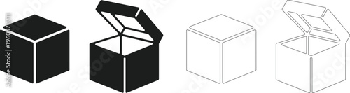 Geometric 3d shapes with various line styles and shading techniques