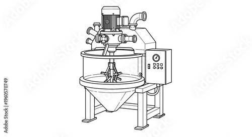 Industrial Machine Equipment Technical Drawing.