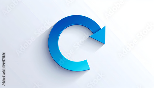 Free Download Circular blue arrow illustration representing reload refresh and return isolated on white - GFXLoad