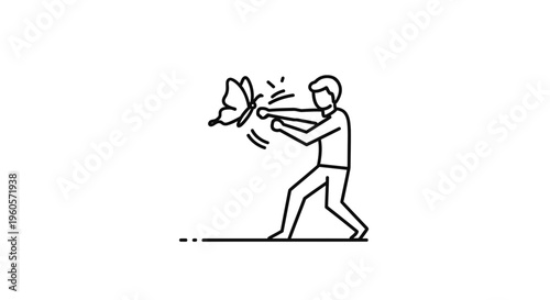 Figurative depiction of internal struggle a human faces against delicate challenges and fleeting