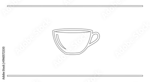 Minimalist Line Art Drawing of a Beverage Cup on a Clean White Background Representing Simplicity