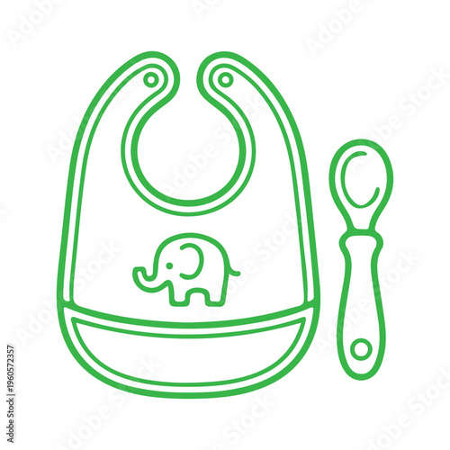 baby bib and spoon