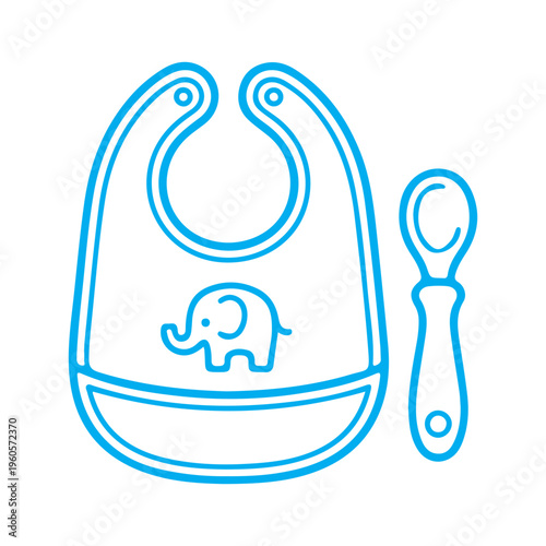 baby bib and spoon