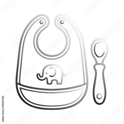 baby bib and spoon