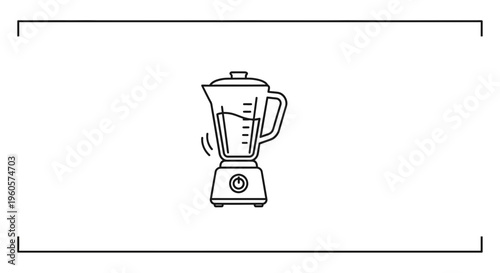 Modern kitchen appliance icon illustrating a sleek blender actively mixing ingredients for healthy