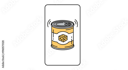 Vibrating yellow food can containing delicious cheese, a versatile kitchen staple ready for quick