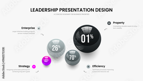 Consulting Introduction Four Element Graph Slide Template. Corporate Development Presentation Design Vector Illustration. Clean Solution 4 Option Chart Frame Layout.