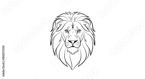 Lion Head Illustration Simple Design.