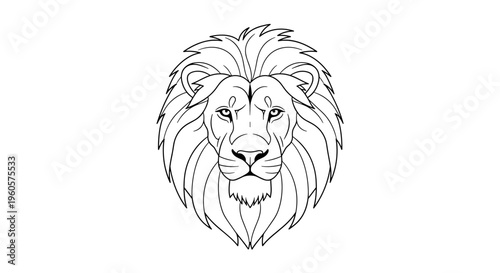 Lion Head Illustration with Mane.
