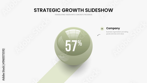 Minimal Briefing One Step Diagram Slideshow Template. Company Showcase 1 Option Graph Presentation Layout. Colorful Solution Frame Design Vector Illustration.
